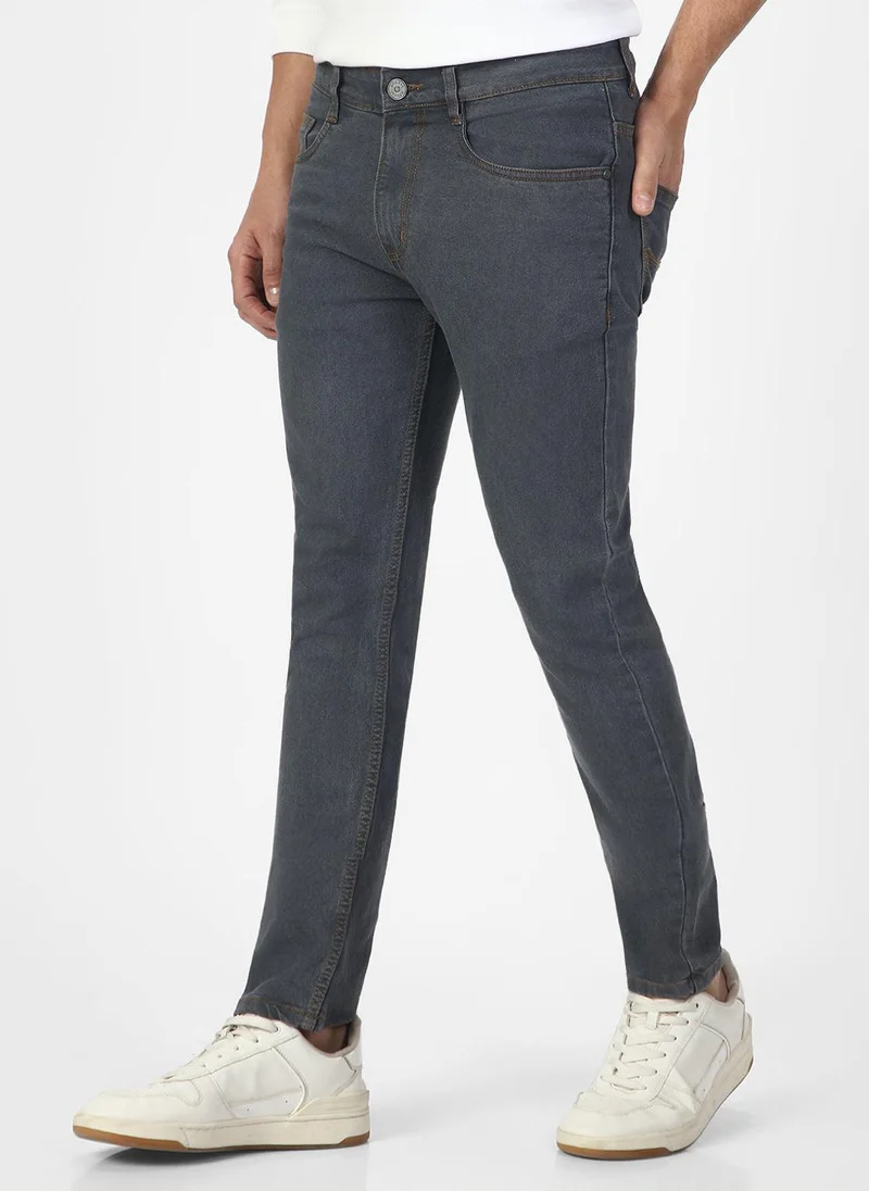 Urbano Fashion Urbano Fashion Men's Grey Slim Fit Washed Jeans Stretchable